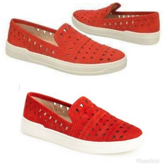 Via Spiga Shoes - Via Spiga Gingi Slip-On Sneaker Red Suede